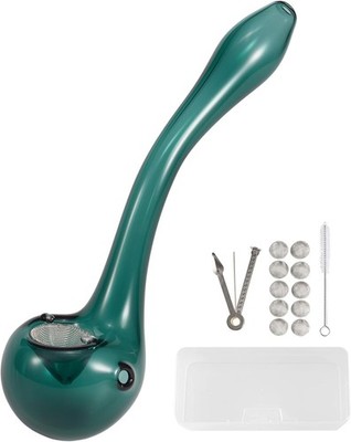Elegante Glas Tabakpfeife Gandalf-Stil 17 cm - Handgefertigt mit langem Munds...