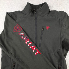 ARIAT Softshell Jacket American Flag Logo Patriotic USA Men  s Size Small Gray