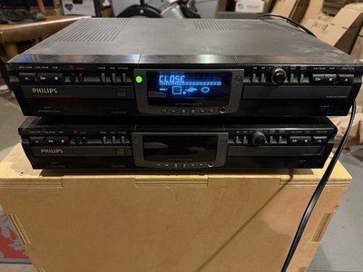 Lot of 2 Philips CDR775/High Speed Dual Deck Audio CD Write/Record *4 Parts Only