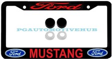 License Plate Frame Stainless Steel Vinyl Letters For Ford Mustang