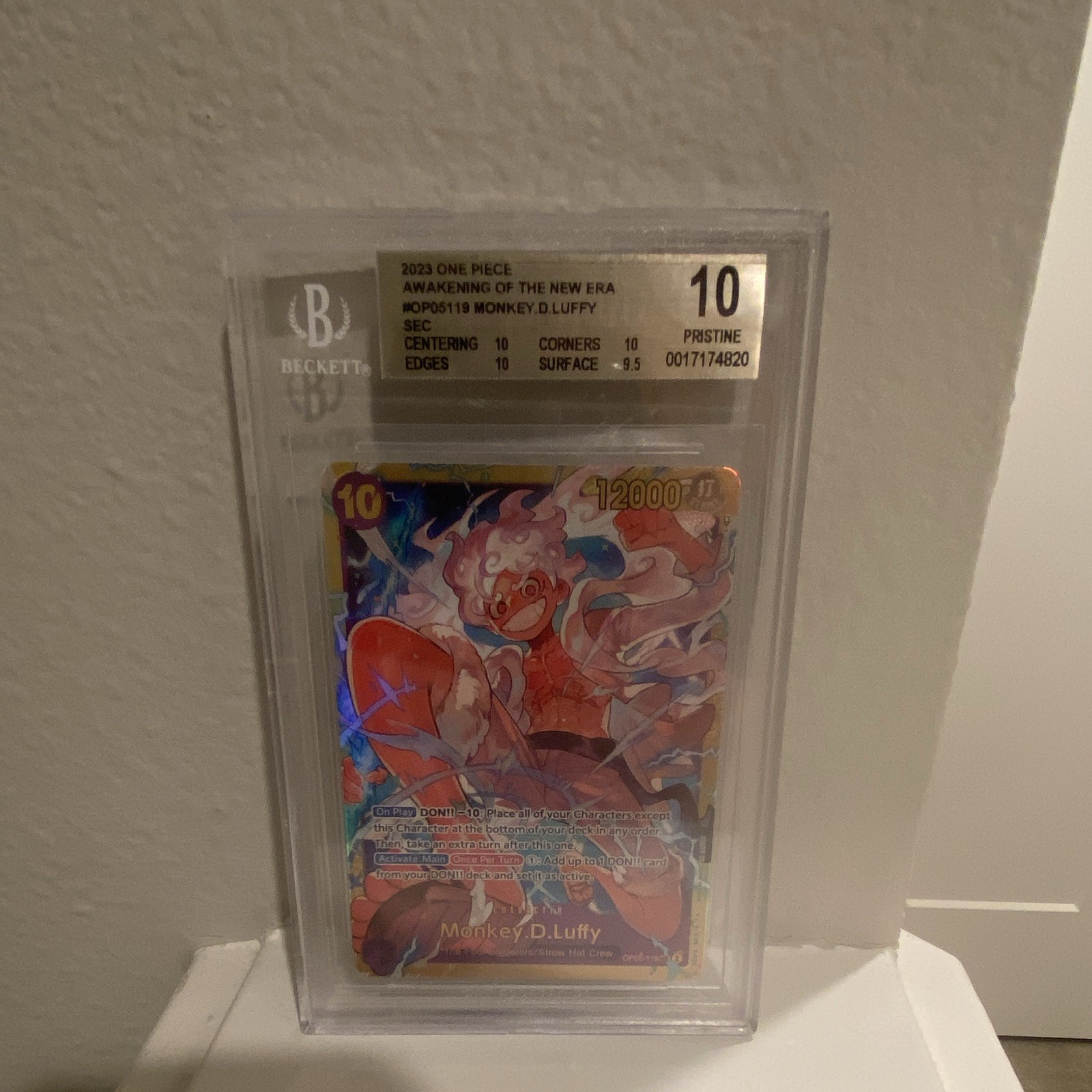 Bandai 2023 One Piece OP05 Awakening New Era Monkey.D.Luffy SEC OP05-119 BGS 10 view 1