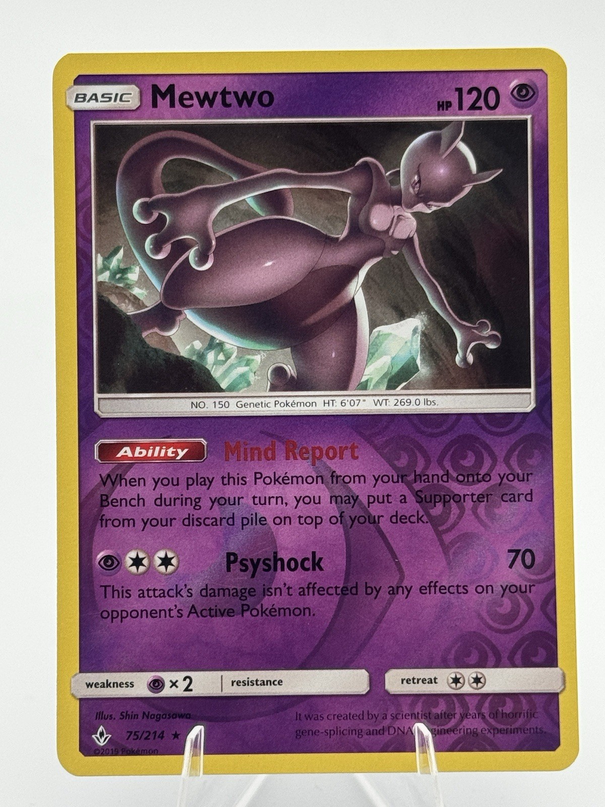 Mewtwo 75/214 Sm-Unbroken Bonds Reverse Holo Pokemon TCG NM