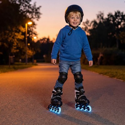 Kids  Inline Skates, 4 Sizes Adjustable Blade Roller for Boys Girls Ages 5-7
