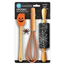 R&M International Spooky Halloween 3 Piece Mini Baking Set with Spatula,