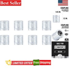 3/4 In. Galvanized Iron Pipe Coupling 8 Pack for Plumbing DIY Furniture