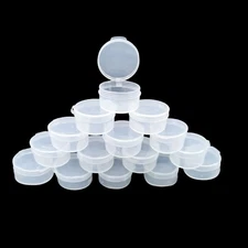 50 pcs plastic cosmetic jar 5g/5ml clear case with snap lids portable,Travel ...