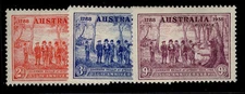 AUSTRALIA GVI SG193-195, 1937 150th anniv Foundation of NSW set M MINT. Cat £40.