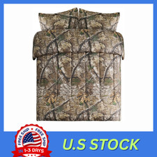 Realtree APX Camo Queen 3 Piece Comforter Set All-Season Lightweight Rustic Fa