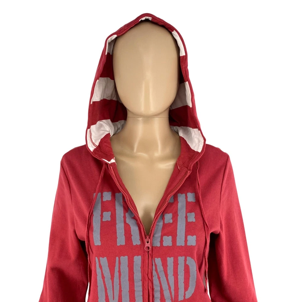 Suéter con Capucha Cremallera Completa de Algodón Rojo Búfalo Talla EU 34 UK 8 US 4 Foto 2 de 4