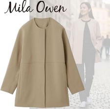 Giacca Mila Owan media lunghezza senza colletto bozzolo Mira Owan