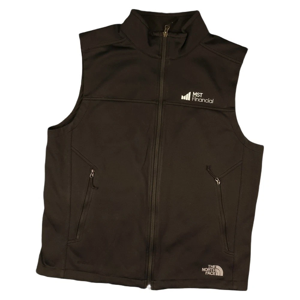 North Face Vest Mens LARGE Black Sleeveless Windwall Full Zip Outdoor Size L