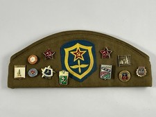USSR Soviet Military Hat With 21 Pins 2 Patches