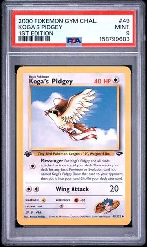 Koga's Pidgey (1st Edition) graded PSA 9 for sale on eBay