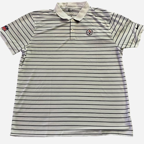 NFL On Field Apparel Men’s Nike Pittsburgh Steelers Dri-Fit Striped Polo XXL NWT