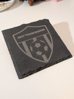 Personalisierte individuelle Fußballverein Wappen Schiefer Untersetzer | Jedes Team
