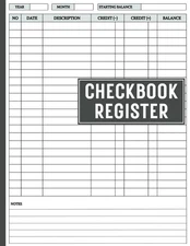Checkbook Register: Large Print, 8.5 x 11 inches, 109 Pages