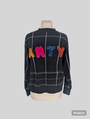 Max&Moi Black & White Print 100% Kaschmir Pullover Gr. UK10/US6