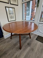 Ercol Drop Leaf Dining Table Solid Wood Kitchen Table 1970s Free 🚚