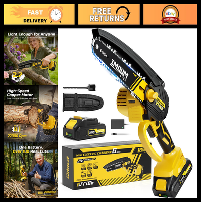 #ad Cordless 6 Inch Mini Chainsaw Lightweight Electric Pruning Saw for Easy Tree T $57.99