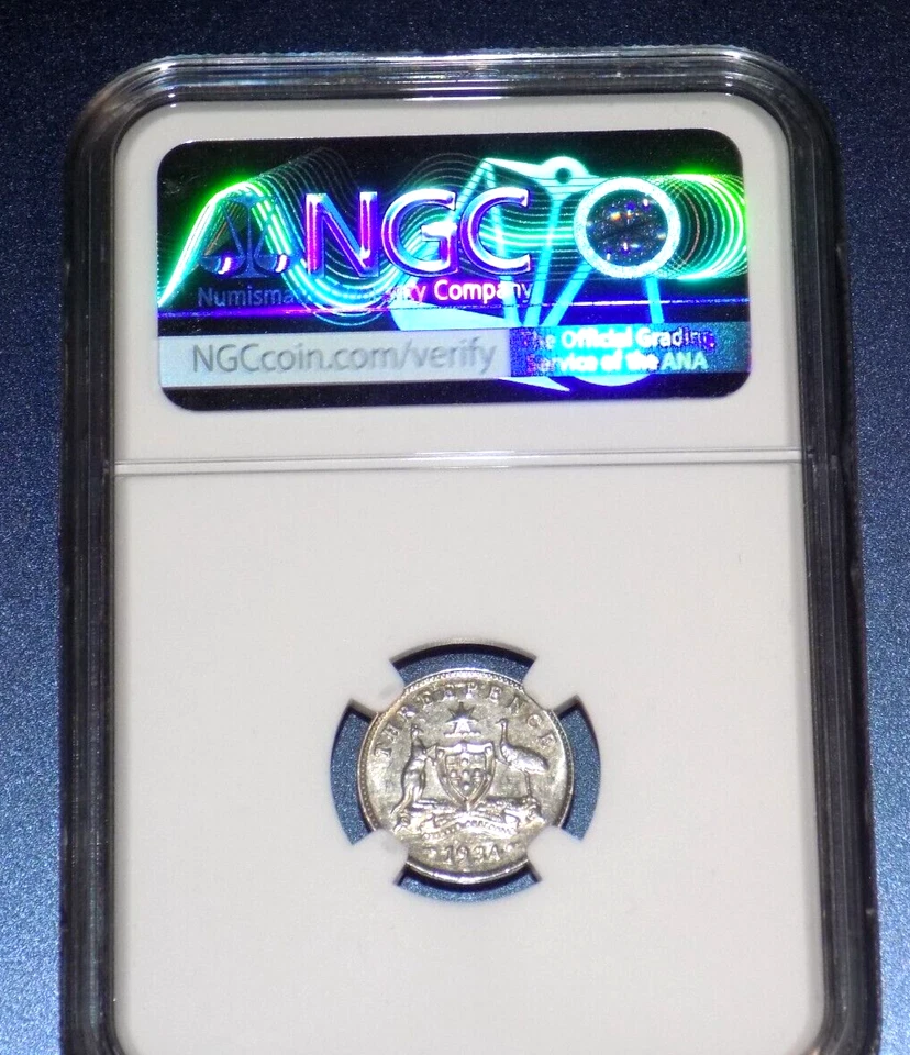 1934 AUSTRALIA THREEPENCE AUSTRALIAN 3P NGC MS61 MS 61 KM# 24 Certified UNC Coin - Image 4 of 4