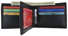 New Men's Leather Bifold Credit/ID Cards Holder Wallet By Marshal