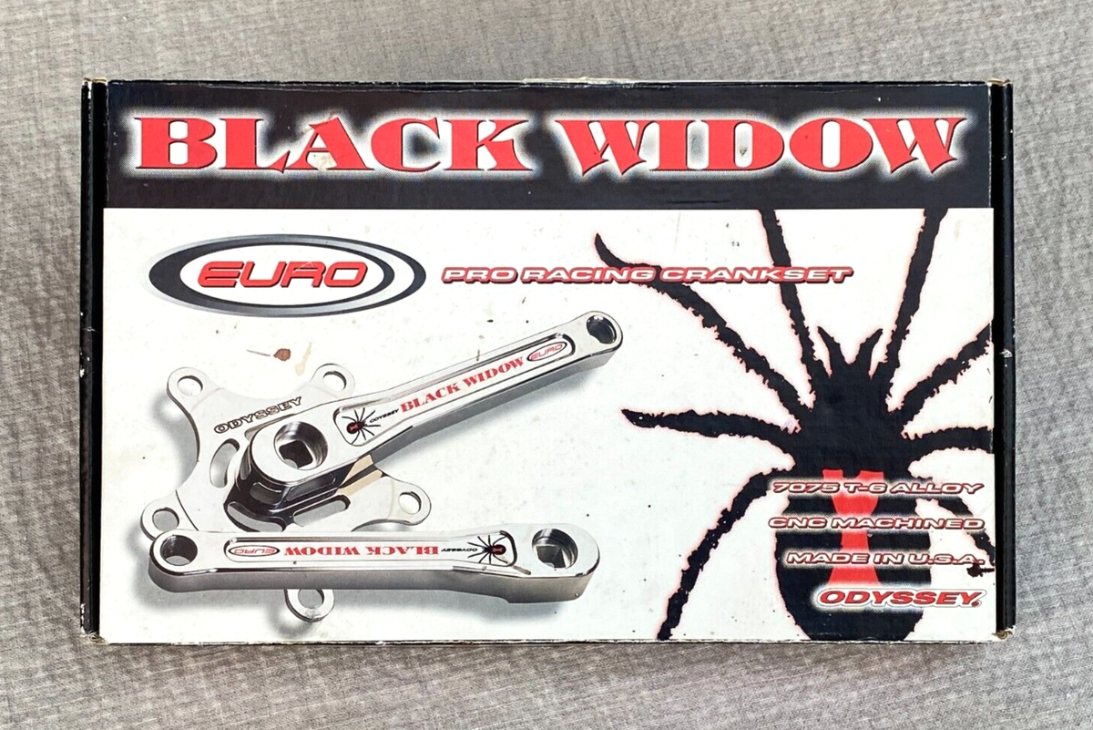 ODYSSEY Black Widow Euro クランクセット Vintage Odyssey Black Widow Euro Crank Set 155mm High Polish