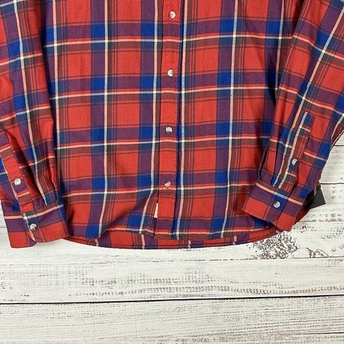Camisa Capa Marina Para Hombres Grande Ligera Franela Rojo Azul Cuadros Informal Exterior - Imagen 4 de 12