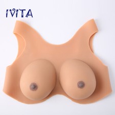 IVITA D Cup Solid Silicone Breast Forms Safe Silicone Boobs Bra Enhancers