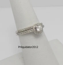 1/2CT Natural Diamond Anniversary Wedding Ring Bridal Set 14K White Gold Band