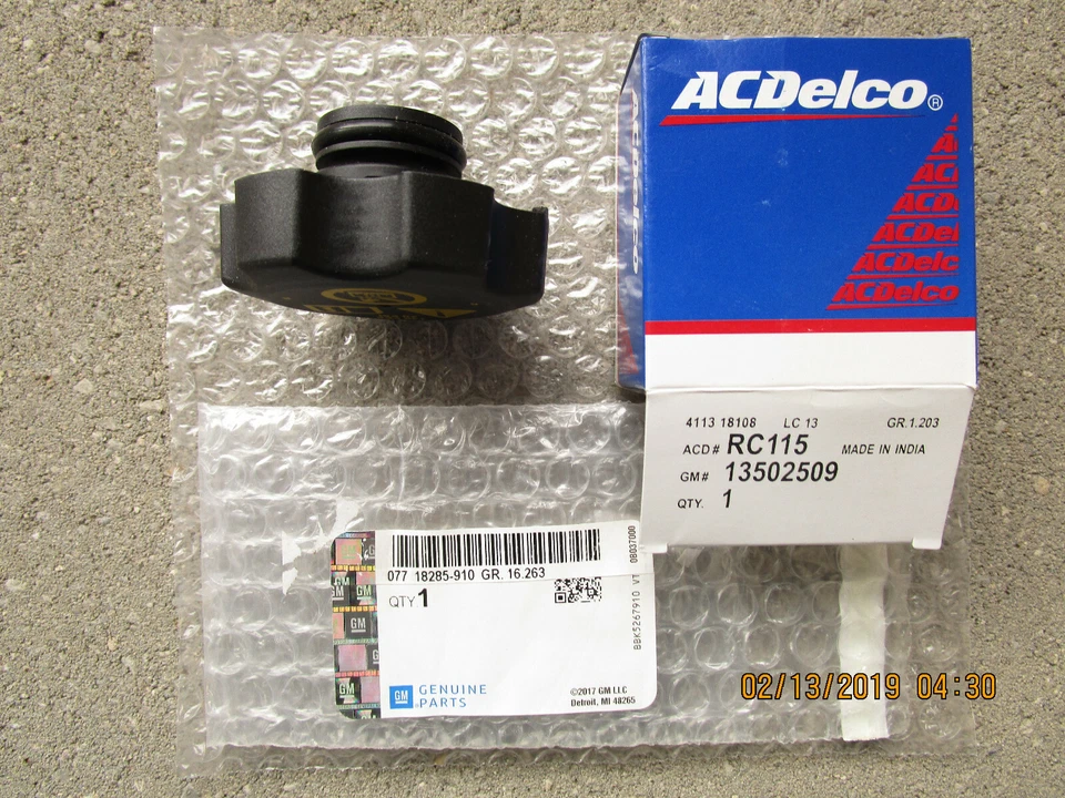 GM 13502509 ACDELCO RC-115 RC115 RADIATOR ENGINE COOLANT FLUID TANK CAP OEM NEW - Image 3 of 3
