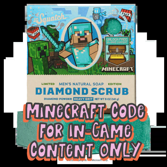 Dr. Squatch x Minecraft - Contenido del juego SOLO CÓDIGO SIN JABÓN - Bata de baño de diamante