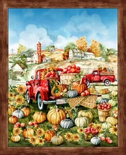 Fall Provisions Fabric BTY or Red Truck Panel Your Choice
