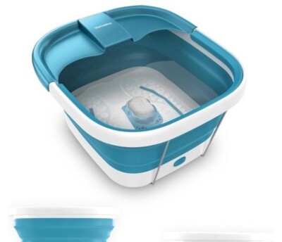 Homedics Smart Space Bubble Mate Collapsible Foot Spa, Heat-Maintaining, Bubble