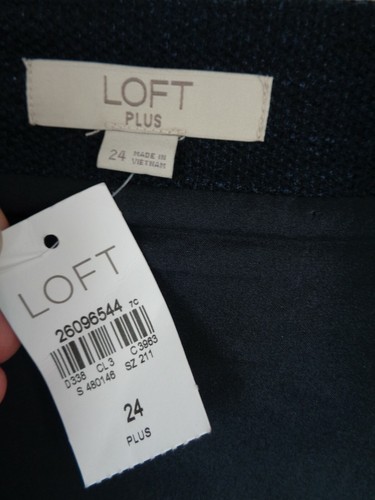 Falda envolvente sintética tejida azul Loft Plus talla grande 24 nueva - Imagen 6 de 6
