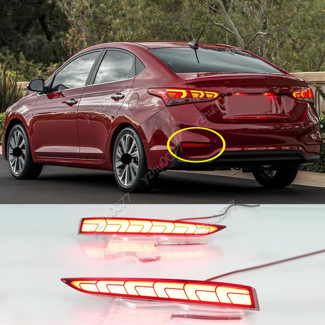 20182020 For Hyundai Accent LED Rear Fog Lights/ Brake Warning Lights
