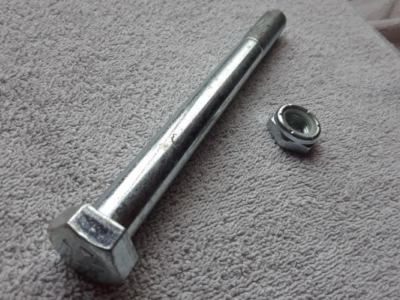  MINI BIKE FORK - AXLE  BOLT 7''  WITH NYLOCK NUT. MINI BIKES RUTTMAN  Clean Cond