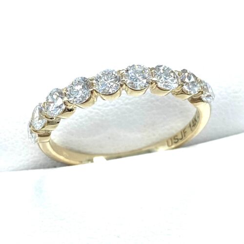 Bague anniversaire en diamant cultivé en laboratoire 1 carat 9 pierres or 14 carats - Photo 10 sur 34