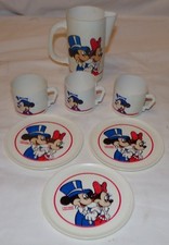 Vtg Plastic Walt Disney Mickey Minnie Mouse Play Dishes HG Industries 7 pcs Toys