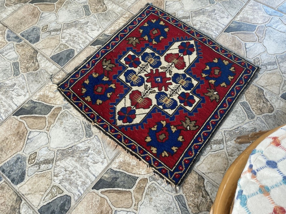 Oushak Geometric Vintage Turkish Rug HandKnotted Tribal Authentic Rug