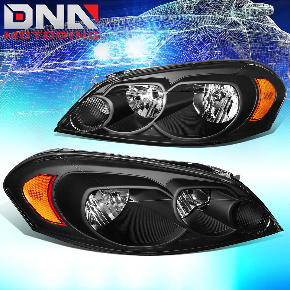 ДЛЯ 2006-2016 CHEVY IMPALA/MONTE CARLO ФАРА ЛАМПА С КОМПЛЕКТОМ СВЕТОДИОДОВ + КЛАССНЫЙ ВЕНТИЛЯТОР ЧЕРНЫЙ - Изображение 2 из 4