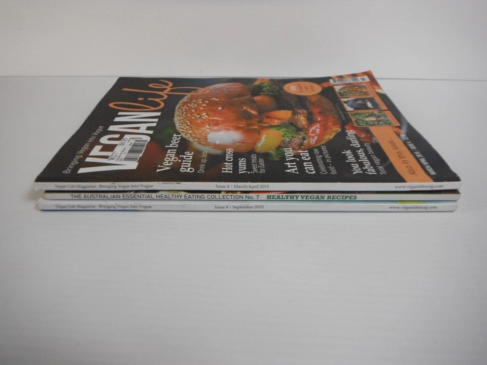 Vegan Life Cookbook Magazines x 3 Beer Burgers Vegetables Cook Recipes - Image 2 of 4