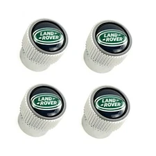 Land Rover Green Oval Tire Wheel Valve Stem Caps Set of Four Genuine VPLRW0148