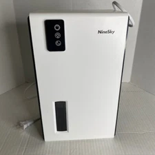 NineSky CT2 Dehumidifier 95 oz White Auto Shutoff Anti Spill Night & Day Lights