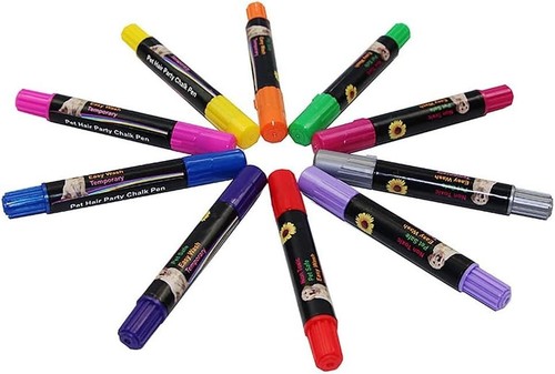10Pk Temporary Pet Hair Dye Color Pens Washable Dog Cat Fur Non-Staining Marking - Picture 5 of 5