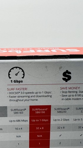 ARRIS Surfboard Sb6190 32 X 8 DOCSIS 3.0 Cable Modem Spectrum Xfinity FAST SHIP! - Bild 2 von 3