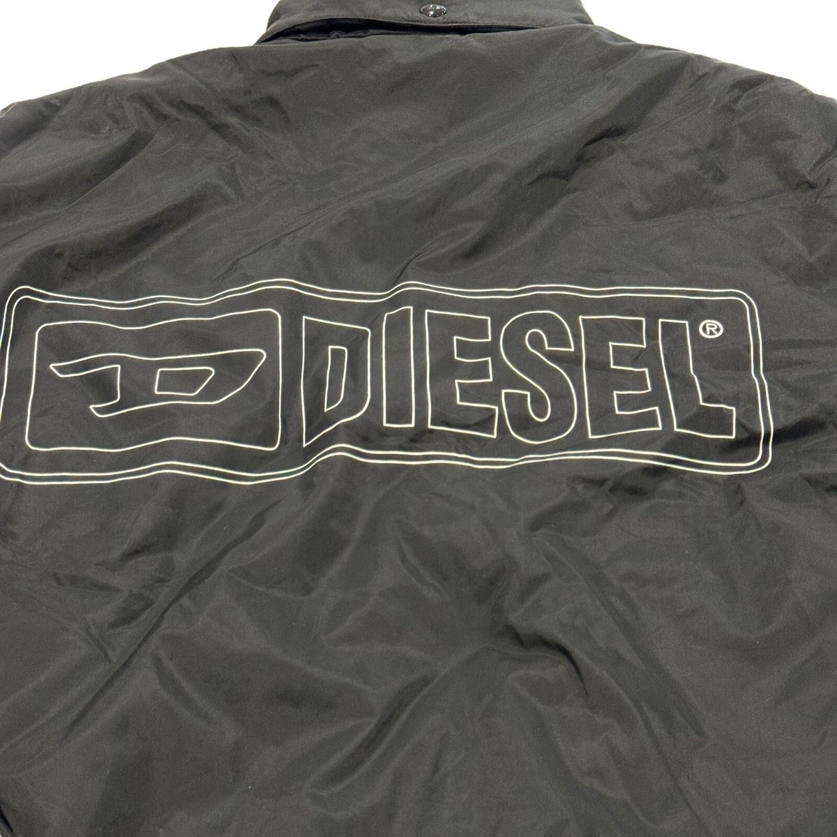 DIESEL ブラック カバーオール Men's Nylon windbreaker with camo-zebra print | Green | Diesel
