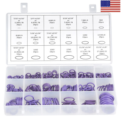 #ad #ad 270x Rubber Seal O Ring Washer Assortment Kit For Hydraulics Air Gas Oil Purple $11.29