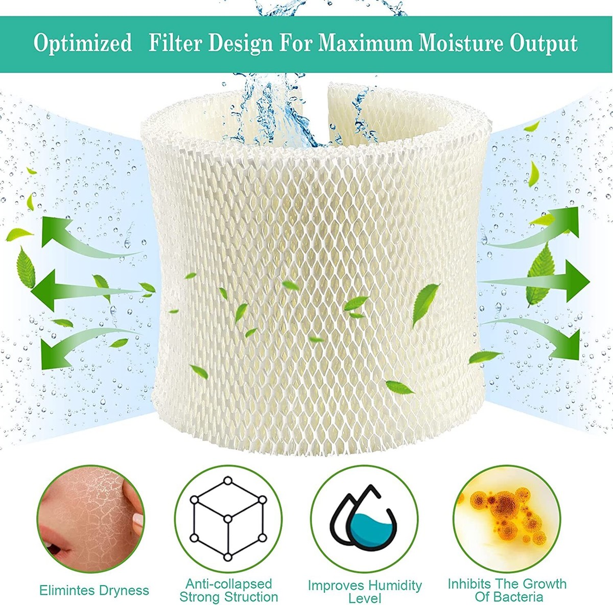 HQRP Humidifier Wick Filter For Emerson Moistair MAF2, MA-0600, MA-0601 - Foto 9