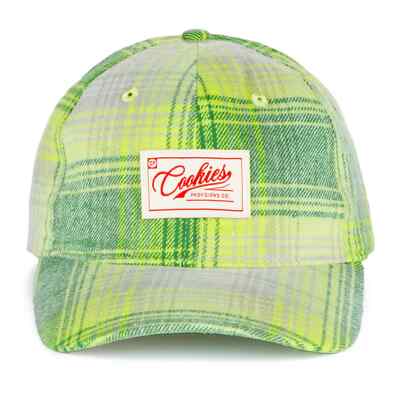Cookies SF Yellowstone Flannel Lime Dad Hat 100% Authentic Berner
