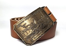 Wells Fargo Company Train Locomotive Union Pacific RR Belt Buckle Belt Sz 34
